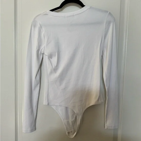 Z Supply White Ribbed Henley Bodysuit - Picture 2 of 3